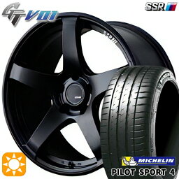 【取付対象】205/45R17 (88Y) XL ミシュラン パイロットスポーツ4 SSR GTV01 フラットブラック 17インチ 7.0J 4H100 サマータイヤホイールセット