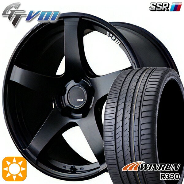 【取付対象】195/40R17 81W XL ウィンラン R330 SSR GTV01 フラットブラック 17インチ 7.0J 4H100 サマータイヤホイールセット