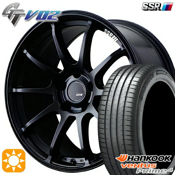 【取付対象】205/45R17 88V XL ハンコック veNtus PRime4 K135 SSR GTV02 フラットブラック 17インチ 7.0J 4H100 サマータイヤホイールセット