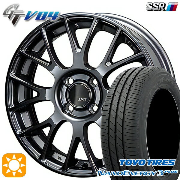 【取付対象】195/45R16 80W トーヨー ナノエナジー3プラス SSR GTV04 メタリックグレー 16インチ 6.0J 4H100 サマータイヤホイールセット