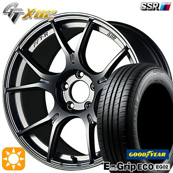 【取付対象】アクア クロスビー 185/55R16 83V グッドイヤー エフィシェントグリップ EG02 SSR GTX02 ダークシルバー 16インチ 6.5J 4H100 サマータイヤホイールセット