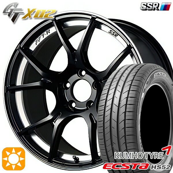 【取付対象】195/45R16 84V XL クムホ エクスタ HS52 SSR GTX02 グロスブラック 16インチ 6.5J 4H100 サマータイヤホイールセット