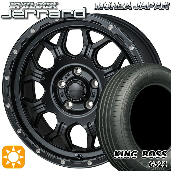 【取付対象】205/60R16 92V キングボス G521 モンツァ ハイブロック ジェラード 16インチ 7.0J 5H114.3 サマータイヤホイールセット