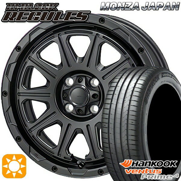 【取付対象】195/55R16 87V ハンコック veNtus PRime4 K135 モンツァ ハイブロック レグルス サテンブラック 16インチ 6.0J 4H100 サマータイヤホイールセット
