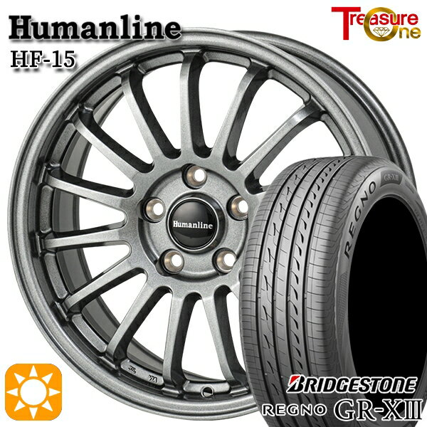 【取付対象】アクセラ アテンザ 215/45R18 93W XL ブリヂストン レグノ GR-X3 トレジャーワン ヒューマンライン HF15 ダークグレー 18インチ 7.0J 5H114.3 サマータイヤホイールセット