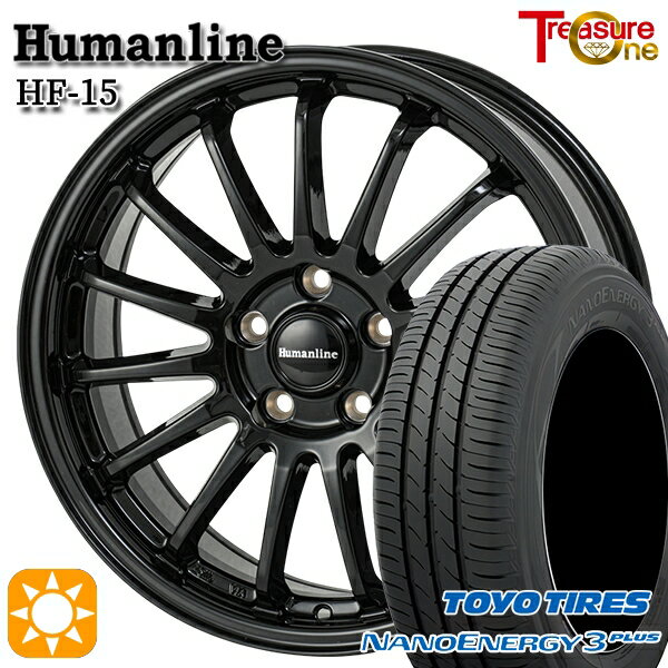 【取付対象】リーフ レヴォーグ 215/50R17 91V トーヨー ナノエナジー3プラス トレジャーワン ヒューマンライン HF15 ブラック 17インチ 7.0J 5H114.3 サマータイヤホイールセット