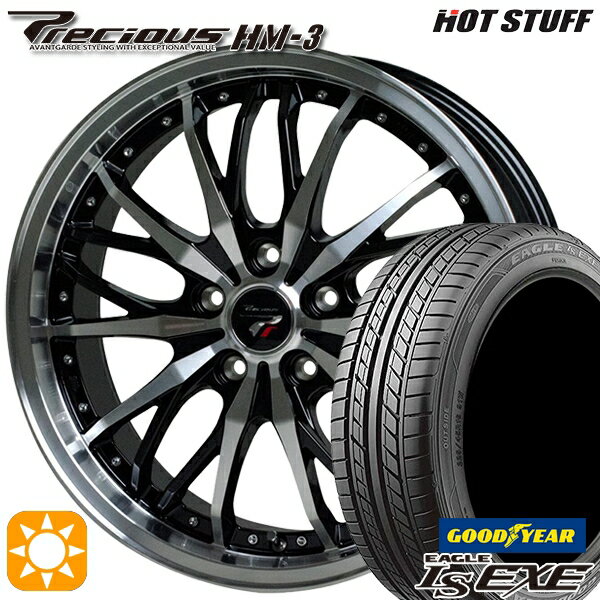 【取付対象】ノア ヴォクシー 215/35R19R19 85W XL グッドイヤー イーグル LSEXE HotStuff プレシャス HM-3 メタリックブラックポリッシュ 19インチ 8.0J 5H114.3 サマータイヤホイールセット