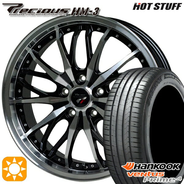 【取付対象】215/50R17 95W XL ハンコック veNtus PRime4 K135 HotStuff プレシャス HM-3 メタリックブラックポリッシュ 17インチ 7.0J 5H100 サマータイヤホイールセット