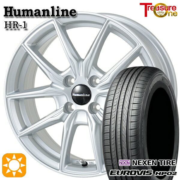 【取付対象】155/65R14 ネクセン ロードストーン ユーロビズ HP02 トレジャーワン ヒューマンライン HR1 シルバー 14インチ 4.5J 4H100 サマータイヤホイールセット