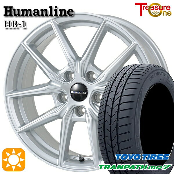 【取付対象】エスクァイア セレナ 195/65R15 91H トーヨー トランパス mp7 トレジャーワン ヒューマンライン HR1 シルバー 15インチ 6.0J 5H114.3 サマータイヤホイールセット