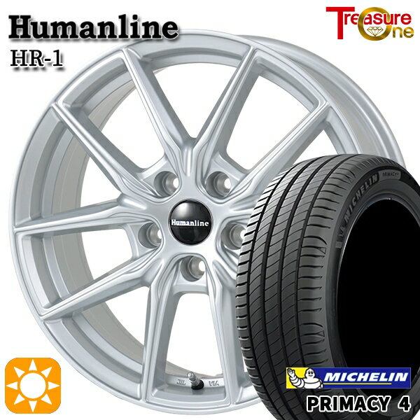 【取付対象】リーフ アクセラ 205/55R16 91W ミシュラン プライマシー4 トレジャーワン ヒューマンライン HR1 シルバー 16インチ 6.5J 5H114.3 サマータイヤホイールセット