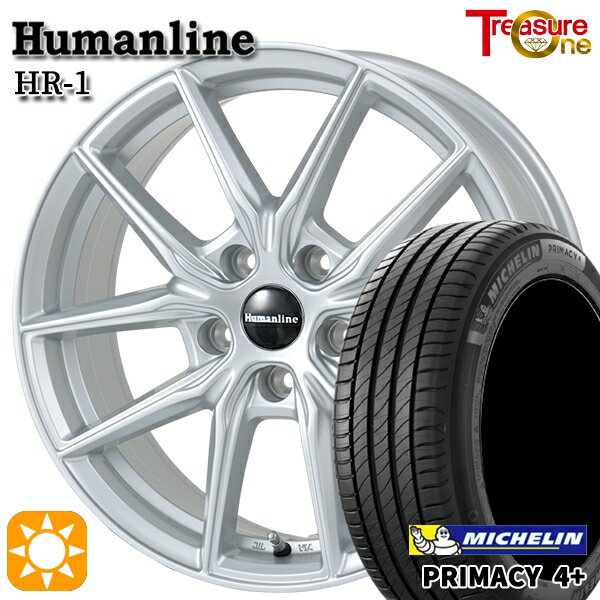 【取付対象】エスティマ ヤリスクロス 215/60R16 95H ミシュラン プライマシー4プラス トレジャーワン ヒューマンライン HR1 シルバー 16インチ 6.5J 5H114.3 サマータイヤホイールセット