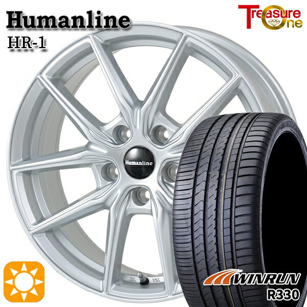 【取付対象】225/55R18 98V ウィンラン R330 トレジャーワン ヒューマンライン HR1 シルバー 18インチ 8.0J 5H114.3 サマータイヤホイールセット