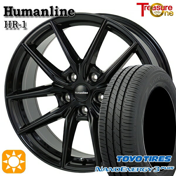 【取付対象】215/45R17 87W トーヨー ナノエナジー3プラス トレジャーワン ヒューマンライン HR1 ブラック 17インチ 7.0J 5H114.3 サマータイヤホイールセット