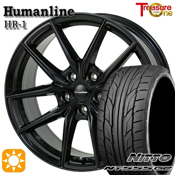 【取付対象】リーフ レヴォーグ 215/50R17 95W XL ニットー NT555 G2 トレジャーワン ヒューマンライン HR1 ブラック 17インチ 7.0J 5H114.3 サマータイヤホイールセット