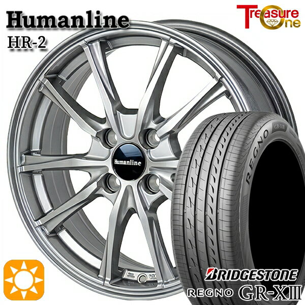 【取付対象】タンク ルーミー 165/65R14 79S ブリヂストン レグノ GR-X3 トレジャーワン ヒューマンライン HR2 ダークグレー 14インチ 5.5J 4H100 サマータイヤホイールセット