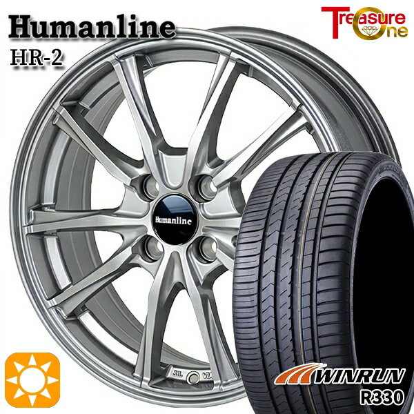 【取付対象】165/55R14 72H ウィンラン R330 トレジャーワン ヒューマンライン HR2 ダークグレー 14インチ 4.5J 4H100 サマータイヤホイールセット