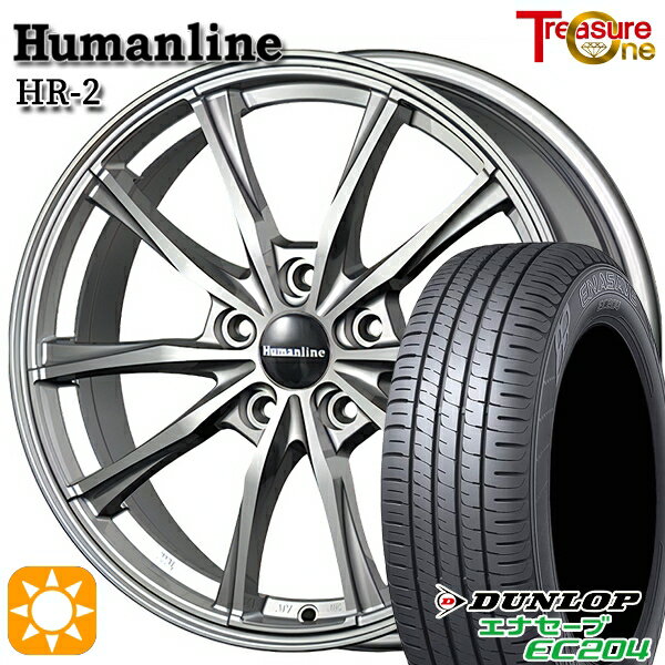 【取付対象】エルグランド クロスロード 215/65R16 98H ダンロップ エナセーブ EC204 トレジャーワン ヒューマンライン HR2 ダークグレー 16インチ 6.5J 5H114.3 サマータイヤホイールセット