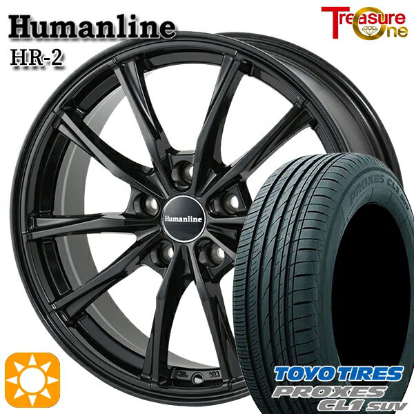 【取付対象】インプレッサXV フォレスター 225/55R17 101V トーヨー プロクセス CL1 SUV トレジャーワン ヒューマンライン HR2 ブラック 17インチ 7.0J 5H100 サマータイヤホイールセット