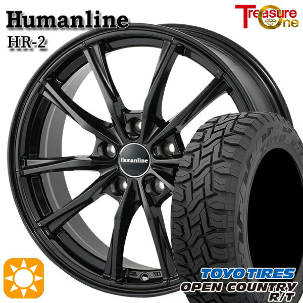 【取付対象】ハリアー エクストレイル 225/65R17 102Q トーヨー オープンカントリー R/T トレジャーワン ヒューマンライン HR2 ブラック 17インチ 7.0J 5H114.3 サマータイヤホイールセット