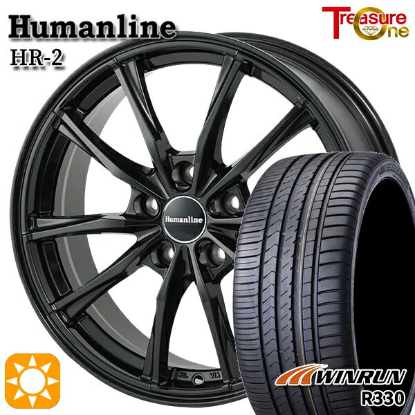 【取付対象】RAV4 CR-V 235/55R19 101W ウィンラン R330 トレジャーワン ヒューマンライン HR2 ブラック 19インチ 8.0J 5H114.3 サマータイヤホイールセット