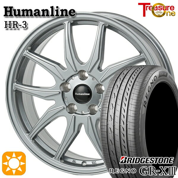 【取付対象】エスクァイア セレナ 205/50R17 89V ブリヂストン レグノ GR-X3 トレジャーワン ヒューマンライン HR3 ダークシルバー 17インチ 7.0J 5H114.3 サマータイヤホイールセット