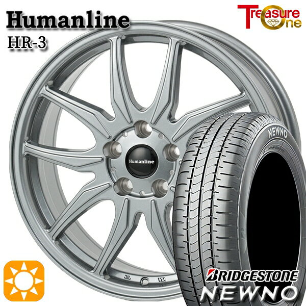 【取付対象】リーフ レヴォーグ 215/50R17 91V ブリヂストン ニューノ トレジャーワン ヒューマンライン HR3 ダークシルバー 17インチ 7.0J 5H114.3 サマータイヤホイールセット
