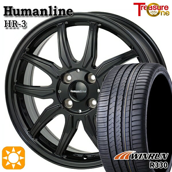 【取付対象】165/50R15 76V XL ウィンラン R330 トレジャーワン ヒューマンライン HR3 ブラック 15インチ 4.5J 4H100 サマータイヤホイールセット