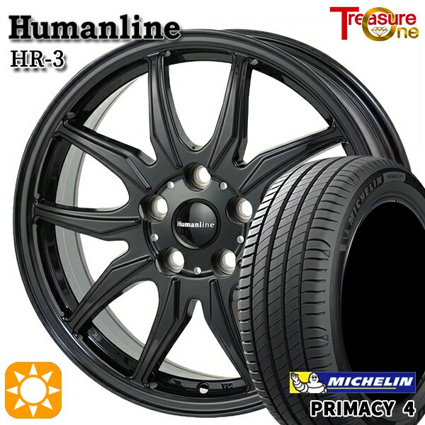【取付対象】プリウスα ストリーム 205/60R16 96W XL ミシュラン プライマシー4 トレジャーワン ヒューマンライン HR3 ブラック 16インチ 6.5J 5H114.3 サマータイヤホイールセット