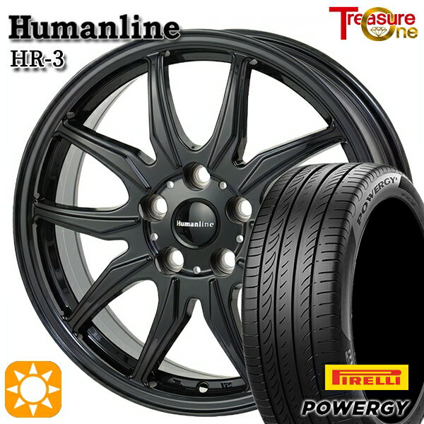 【取付対象】プリウスα ストリーム 205/60R16 92H ピレリ パワジー トレジャーワン ヒューマンライン HR3 ブラック 16インチ 6.5J 5H114.3 サマータイヤホイールセット