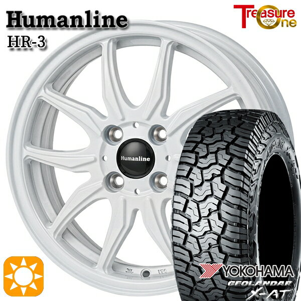【取付対象】アゲトラ 145R14C 85/83Q ヨコハマ ジオランダーX-AT G016 トレジャーワン ヒューマンライン HR3 ホワイト 14インチ 4.5J 4H100 サマータイヤホイールセット