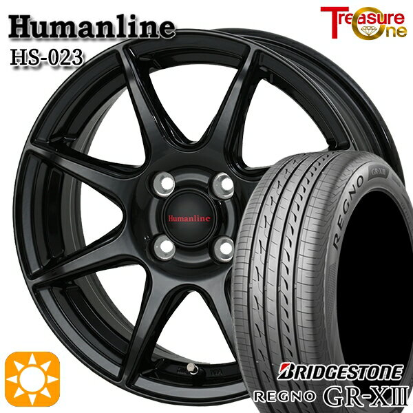 【取付対象】175/65R14 82H ブリヂストン レグノ GR-X3 トレジャーワン ヒューマンライン HS023 ブラック 14インチ 5.5J 4H100 サマータイヤホイールセット