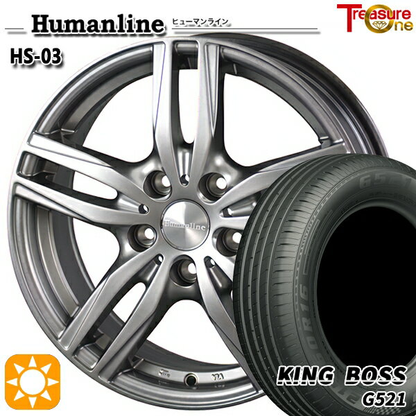 【取付対象】205/55R16 91V キングボス G521 トレジャーワン ヒューマンライン HS03 16インチ 6.5J 5H100 サマータイヤホイールセット