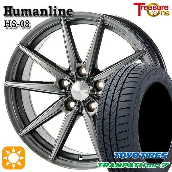 【取付対象】195/65R15 91H トーヨー トランパス mp7 トレジャーワン ヒューマンライン HS08 ダークグレー 15インチ 6.0J 5H114.3 サマータイヤホイールセット