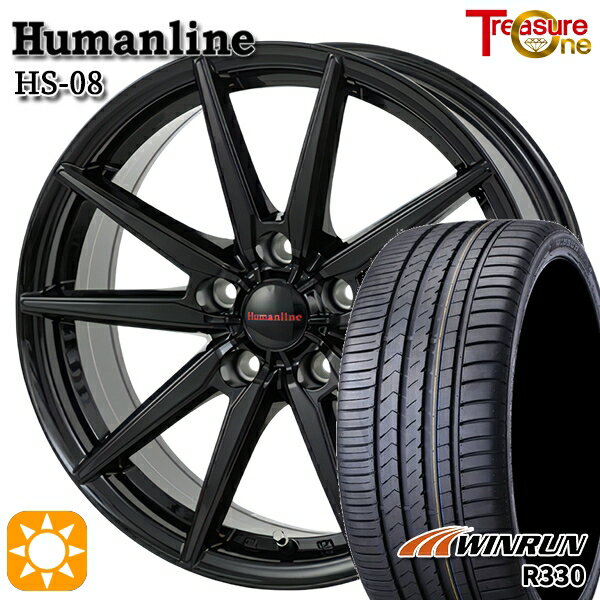 【取付対象】BP系レガシィアウトバック 215/55R17 98W XL ウィンラン R330 トレジャーワン ヒューマンライン HS08 ブラック 17インチ 7.0J 5H100 サマータイヤホイールセット