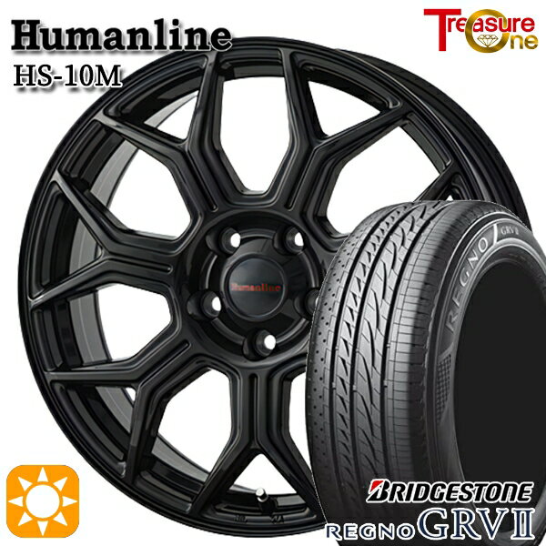 【取付対象】215/65R16 98H ブリヂストン レグノ GRV2 トレジャーワン ヒューマンライン HS10M ブラック 16インチ 6.5J 5H114.3 サマータイヤホイールセット