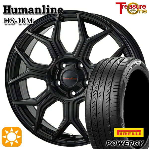 【取付対象】リーフ アクセラ 205/55R16 91V ピレリ パワジー トレジャーワン ヒューマンライン HS10M ブラック 16インチ 6.5J 5H114.3 サマータイヤホイールセット