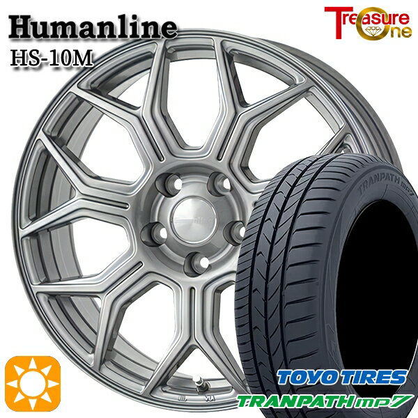 【取付対象】205/60R16 96H XL トーヨー トランパス mp7 トレジャーワン ヒューマンライン HS10M　ダークグレー 16インチ 6.5J 5H114.3 サマータイヤホイールセット