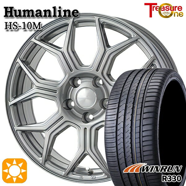 【取付対象】セレナ 215/40R18 89W XL ウィンラン R330 トレジャーワン ヒューマンライン HS10M　ダークグレー 18インチ 7.0J 5H114.3 サマータイヤホイールセット