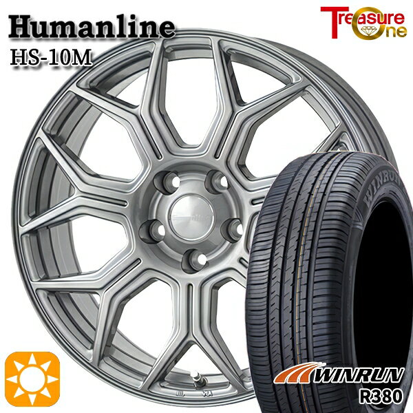 【取付対象】マツダ6 エクストレイル 225/60R18 104V XL ウィンラン R380 トレジャーワン ヒューマンライン HS10M　ダークグレー 18インチ 7.0J 5H114.3 サマータイヤホイールセット