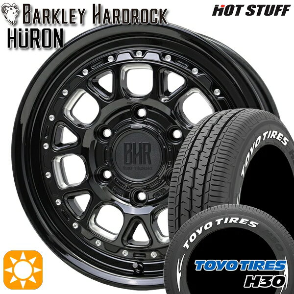 200系ハイエース 215/65R16 109/107R トーヨー H30 ホワイトレター ホットスタッフ バークレイハードロック ヒューロン GM/B 16インチ 6.5J 6H139.7+38 サマータイヤホイールセット
