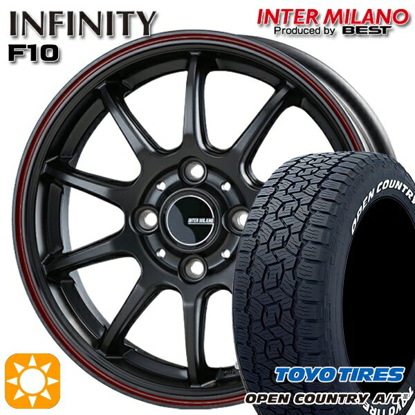 【取付対象】アクア マツダ2 ノート 185/65R15 88H トーヨー オープンカントリーA/T3 ホワイトレター インターミラノ インフィニティ F10 MBK/FR 15インチ 5.5J 4H100 サマータイヤホイールセット