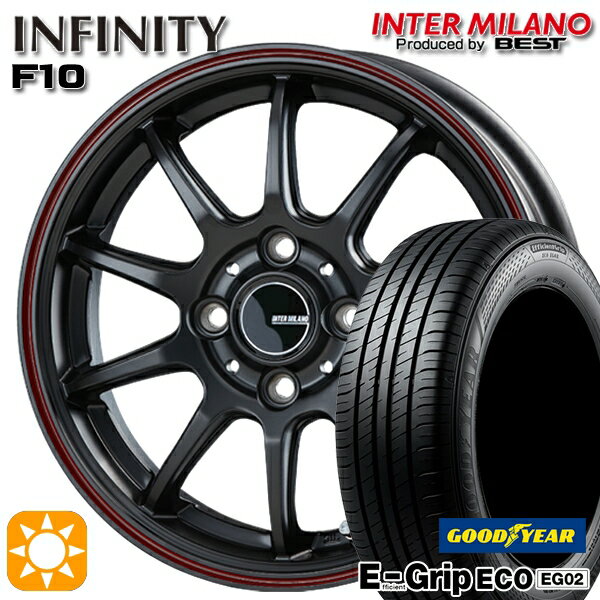 【取付対象】フィット アクア 185/60R15 84H グッドイヤー エフィシェントグリップ EG02 インターミラノ インフィニティ F10 MBK/FR 15インチ 5.5J 4H100 サマータイヤホイールセット
