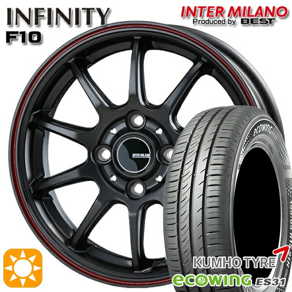 【取付対象】175/65R15 84H クムホ エコウィング ES31 インターミラノ インフィニティ F10 MBK/FR 15インチ 5.5J 4H100 サマータイヤホイールセット