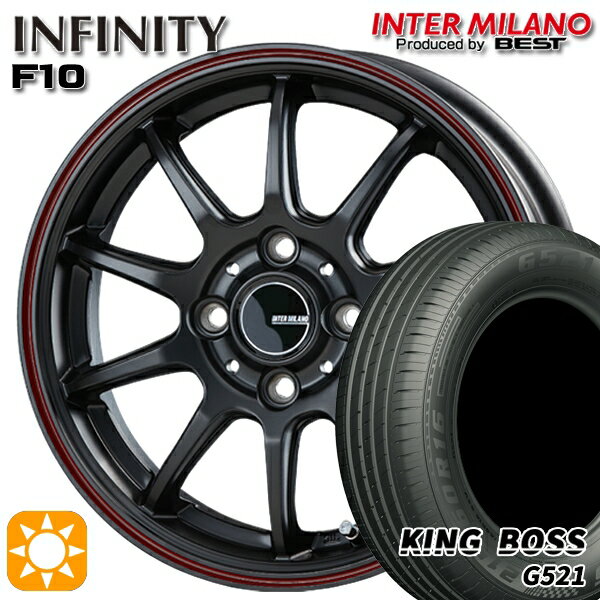 【取付対象】165/65R15 81H キングボス G521 インターミラノ インフィニティ F10 MBK/FR 15インチ 4.5J 4H100 サマータイヤホイールセット