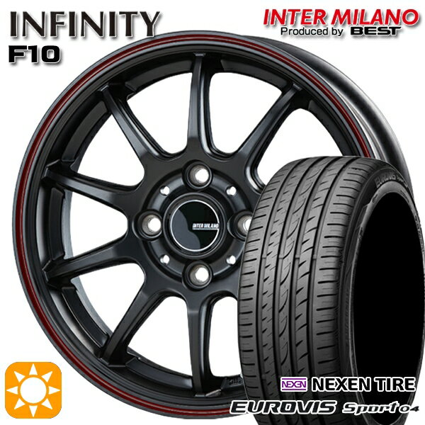 【取付対象】165/60R14 75H ロードストーン ユーロビズ Sport 04 インターミラノ インフィニティ F10 MBK/FR 14インチ 4.5J 4H100 サマータイヤホイールセット