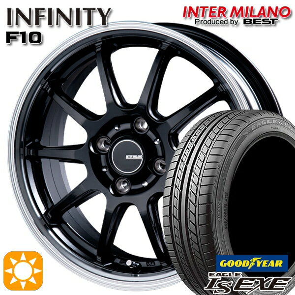 【取付対象】195/45R16 84W XL グッドイヤー イーグル LSEXE インターミラノ インフィニティ F10 BK/RP 16インチ 6.0J 4H100 サマータイヤホイールセット