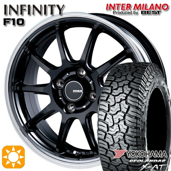 【取付対象】アゲトラ 145R14C 85/83Q ヨコハマ ジオランダーX-AT G016 インターミラノ インフィニティ F10 BK/RP 14インチ 4.5J 4H100 サマータイヤホイールセット
