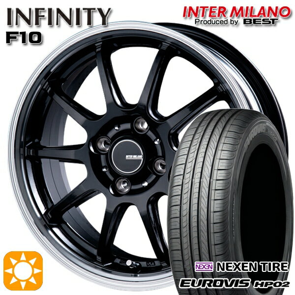 【取付対象】1165/60R15 ネクセン ロードストーン ユーロビズ HP02 インターミラノ インフィニティ F10 BK/RP 15インチ 4.5J 4H100 +45 サマータイヤホイールセット