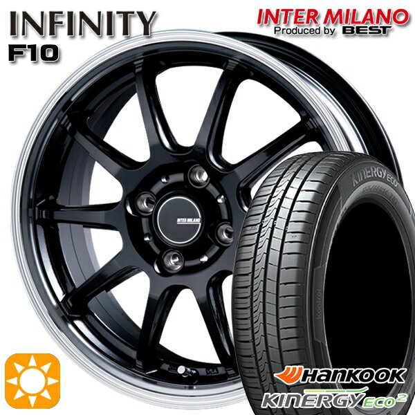 【取付対象】155/65R14 75T ハンコック KlnERGy ECO2 K435 インターミラノ インフィニティ F10 BK/RP 14インチ 4.5J 4H100 サマータイヤホイールセット